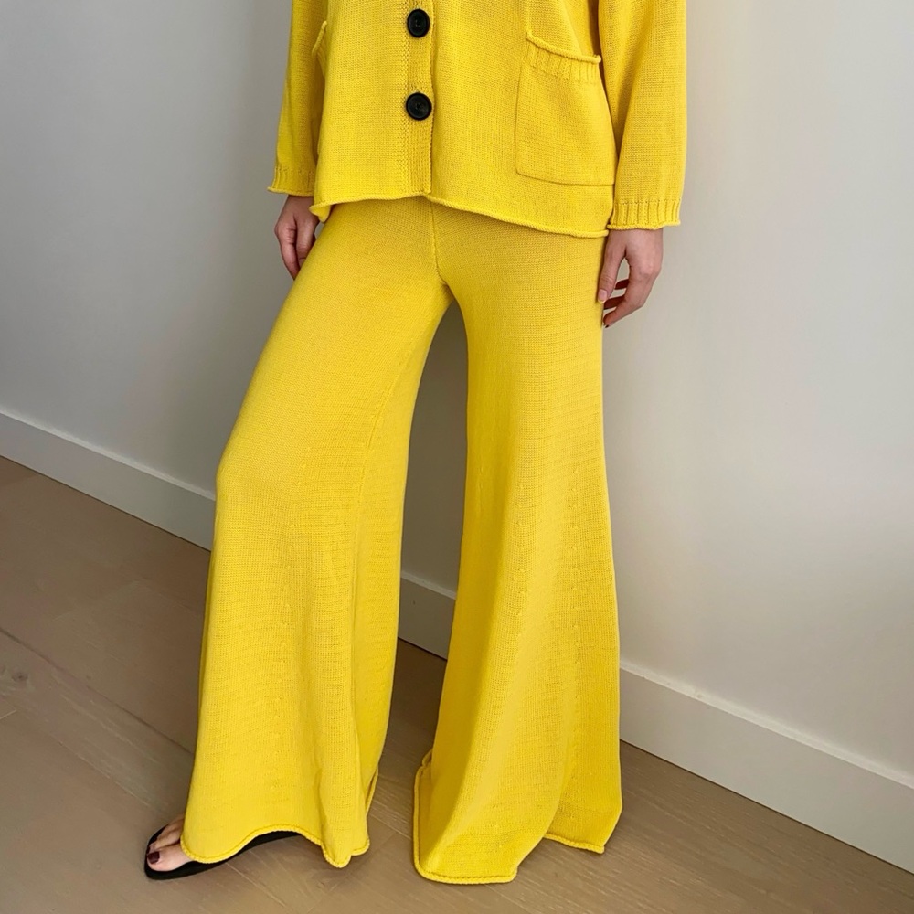 Zara knit wide leg flare pant